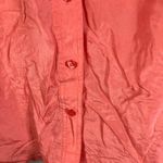 Paul Harris Silk Shirt Women's M Coral Button‎ Up Short Sleeve Pockets Pink Size M Photo 4