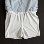 Chico's Denim Jean Skort Skirt Women 1.5 M 10 Stripe Cotton Blend Built In Shorts Photo 4