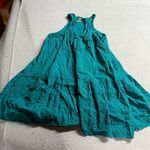 Urban Outfitters  Teal Blue High Neck Swing Tunic Blouse Size Medium 100% Cotton Photo 4