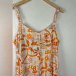 Label Of Love Beach Orange Print Sweetheart Neck Strap Midi Sun Dress Sz XL Photo 3