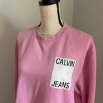 Calvin Klein Jeans Calvin Klein Pink Crewneck Sweatshirt size Large Logo Graphic Y2K Fleece Layer Photo 2