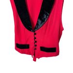 Scarlett Vest Womens Size Black Red Vintage Velvet Button Front Sleeveless Retro Photo 2