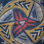 Vintage 90s Wamcraft scarf bandana muted red & blue Photo 3