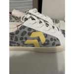 White Raven Shoes Womens 10 Casual Sneakers Leopard Glitter Silver Faux Leather Photo 4