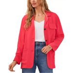Vince Camuto Slouchy Patch Pocket Jacket Pink Allure XS NWT Photo 2