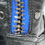 Steve Madden  Temmpt Black Leather Mid Rise Boots 8M moto back zipper Photo 14