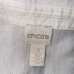 Chico's Gray Button Down Shirt with Notched Collar and Cut Out Details Photo 7