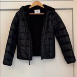 Aritzia Cozy Teddy Fuzzy Puffer Jacket Fleece Sherpa Fall Winter Hooded Coat XS Black Photo 1