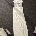 Luxxel Bridal white long dress see through bodice with boning Photo 2