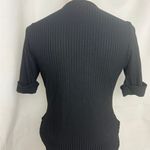 Nasty Gal body suit black mid sleeves v neck 8 Ribbed Women's Top Photo 1