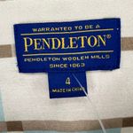 Pendleton  Blazer Jacket Womens 4 Blue Tan White Plaid Open Silk Blend Preppy Photo 12