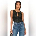 Free People Ride Along Ruched Crop Tank in Black Size Small Photo 4