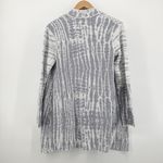 Nic+Zoe ‎ Blue/Gray Abstract Knit Open Front Linen Blend Cardigan Sweater Medium Photo 4