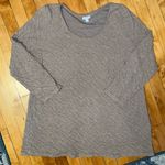 J.Jill Pure  Cotton Basic Long Sleeve Textured Tee Shirt size L Brown Photo 5
