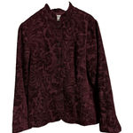 Coldwater Creek  Jacket Maroon Red Women Tapestry Button Up Long Sleeve SZ‎ M Photo 4