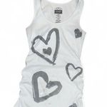 Old Navy Y2k white ribbed maternity tank top with heart graphics and sequin details Photo 1