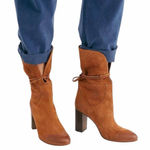 Free People NEW Brown Distressed Suede Mila Heel Boot size 39 Photo 0