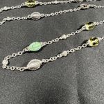Judith Ripka Sterling Silver Green Turquoise & Lemon Quartz Station Necklace 36" Photo 7