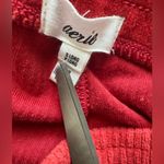 Aerie Groove-On Rib Velour Flare Pants Pull On Seamed Front Red Size Small Long Photo 7