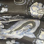 ZARA  PRINTED SHIRT FLOUNCED DRESS BLUE BLACK PAISLEY PRINT LONG SLEEVES SZ S Photo 10