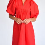 Never A Wallflower Poplin High Neck Dress red Sz M Size M Photo 0