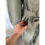 Oat New York 100% Cotton Twill Self Tie Belt Cargo Pockets Utility Jumpsuit L Green Size L Photo 5