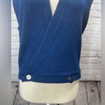 Vintage campus acrylic sweater vest medium Blue Photo 1