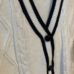 Dazy Less cable knit cardigan/sweater off white with black trim Size M Photo 2