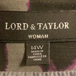 Lord & Taylor gray black purple abstract floral cotton Photo 9