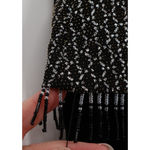 Dress Barn Black Velvet Maxi Dress Beaded Fringe Metallic Bodice Formal Party Event Size 6 Photo 4