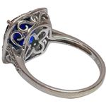 14K 14KT Karat Blue Sapphire White Gold Women’s Ring Sz 6.75 Photo 11