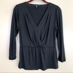 Banana Republic Black Faux Wrap Crossover Front Ballet Top XS Photo 0