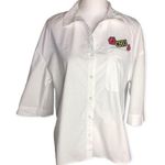 Love Tree Patched Front 3/4 Sleeve Button Down Shirt Photo 1