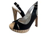 Casadei  Black Slingback Peeptoe Heels Size 5.5 Photo 3