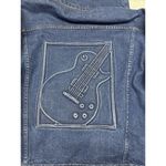 Vintage Denim Jacket Medium Jean Trucker Guitar Band USA ‼️FLAW NOTED SEE PICS‼️ Blue Photo 1