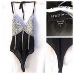 Stylestalker  Halter Floral Mesh Bodysuit Photo 1