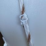 Love Crazy women's medium brown and white striped v-neck lined casual romper Photo 8