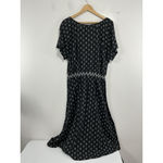 Old Navy Womans  Pullover Fit & Flare Midi Dress Large Black White Short Sleeve Photo 1