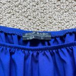 Shop Basic Elegant Royal Blue Off-Shoulder Blouse Photo 1