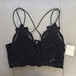 Free People NWT Black Lace All Yours Bralette Wireless Lined Crop Top Sz Small Photo 2