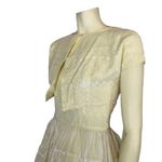 1950s Betty Lane Original Eyelet Lace Dress & Bolero Set – Ivory Cotton XS Yellow Photo 6