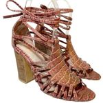 Anthropologie Miss Albright Ankle Wrap Strap Boho Sandals Blush Leather Size 6.5 Photo 6