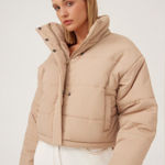 The Fifth Label Remake Puffer Tan Cropped Jacket Boxy XS Photo 0