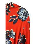 ZARA Orange & Blue Floral Long Sleeve Dress V Neck Button Front Casual Summer E24 Photo 6