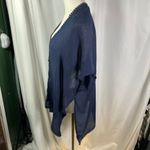 Steve Madden  Navy Blue‎ Crochet Lace Trim Sheer Kimono Cardigan OSFM Photo 4