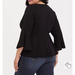 Torrid  Black Stretch Challis Bell Sleeve Midi Top Size 00 M/L 11945521 Photo 7