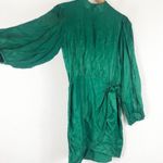 ZARA  Green Satin Mock Neck Faux Wrap Mini Dress Small Long Sleeve 1165/259 Photo 10