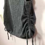 Gilly Hicks by Hollister Ruched Drawstring Gray Ribbed Cropped Tank Photo 4