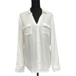 Alexander Jordan White Button Front Blouse Supersoft Rayon Shirt Size M NWT Size M Photo 2
