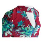 Anthropologie Womens Entro High Neckline Choker Floral Cutout Bell Sleeve Boho Top - Sz L Photo 1
